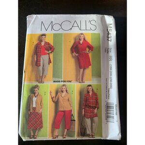 McCall's Womens Shirt Dress Skirt Pants Sewing Pattern Size 18W 20W 22W 24W M543